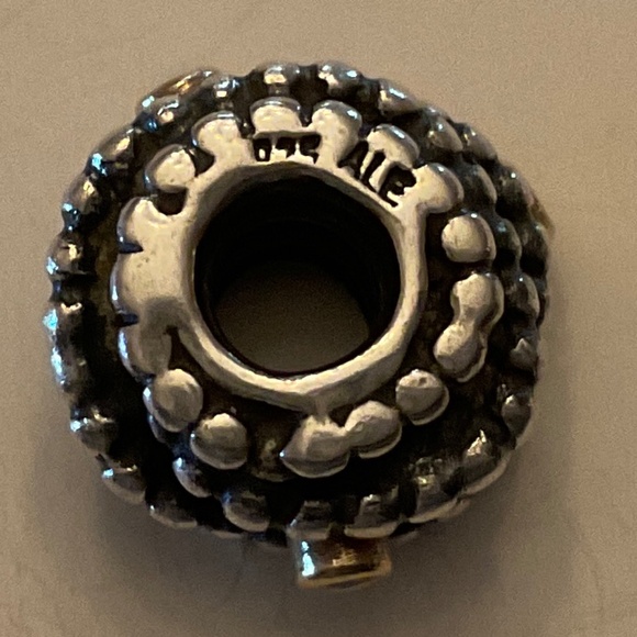 Pandora 925 14K Gold Diamond Entangled Beauty Rare Retired Bead Charm - Picture 4 of 6